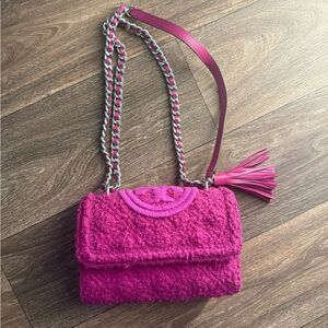 Fuschia Pink Tory Burch flap bag
